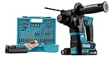 Makita HR166DSAE1 Akku-Bohrhammer inklusiv Bohrer-/Bit-Sortiment, 2x Akku/Ladegerät im Transportkoffer, 340 W, 10.8 V, mit 2x Akku 2,0 Ah und Boher-/Bit-Sortiment