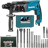Makita Bohrhammer HR2470 im Koffer + Metabo Bohrer und Meisel-Set 17 TLG
